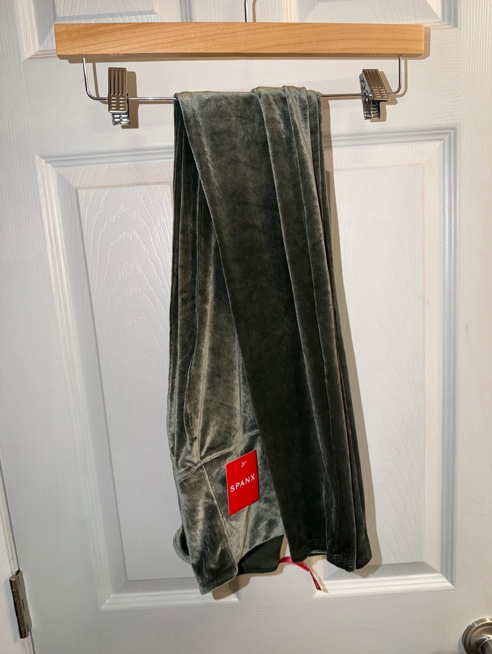 SPANX Green Velvet High Rise Leggings Large NWT
